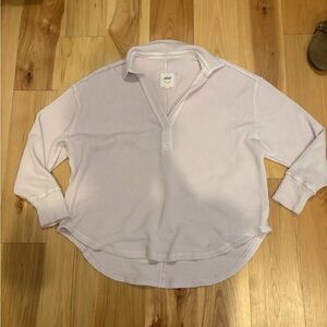 Aerie Light Lavender Waffle Knit Pullover